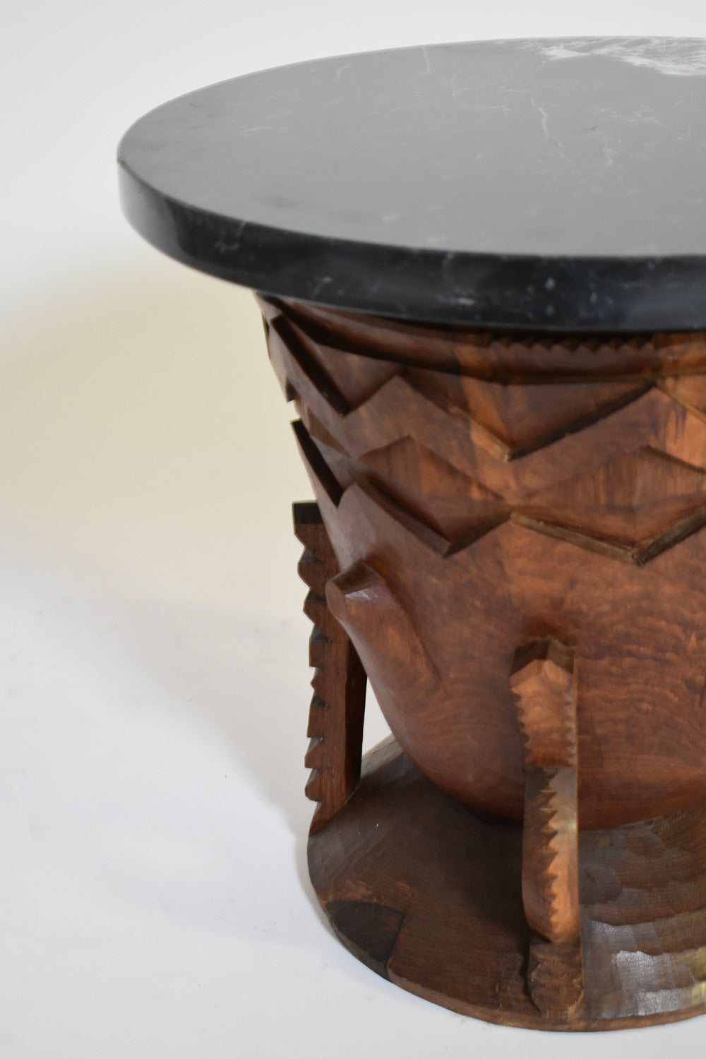 Two large African carved wooden side tables, 1960s.