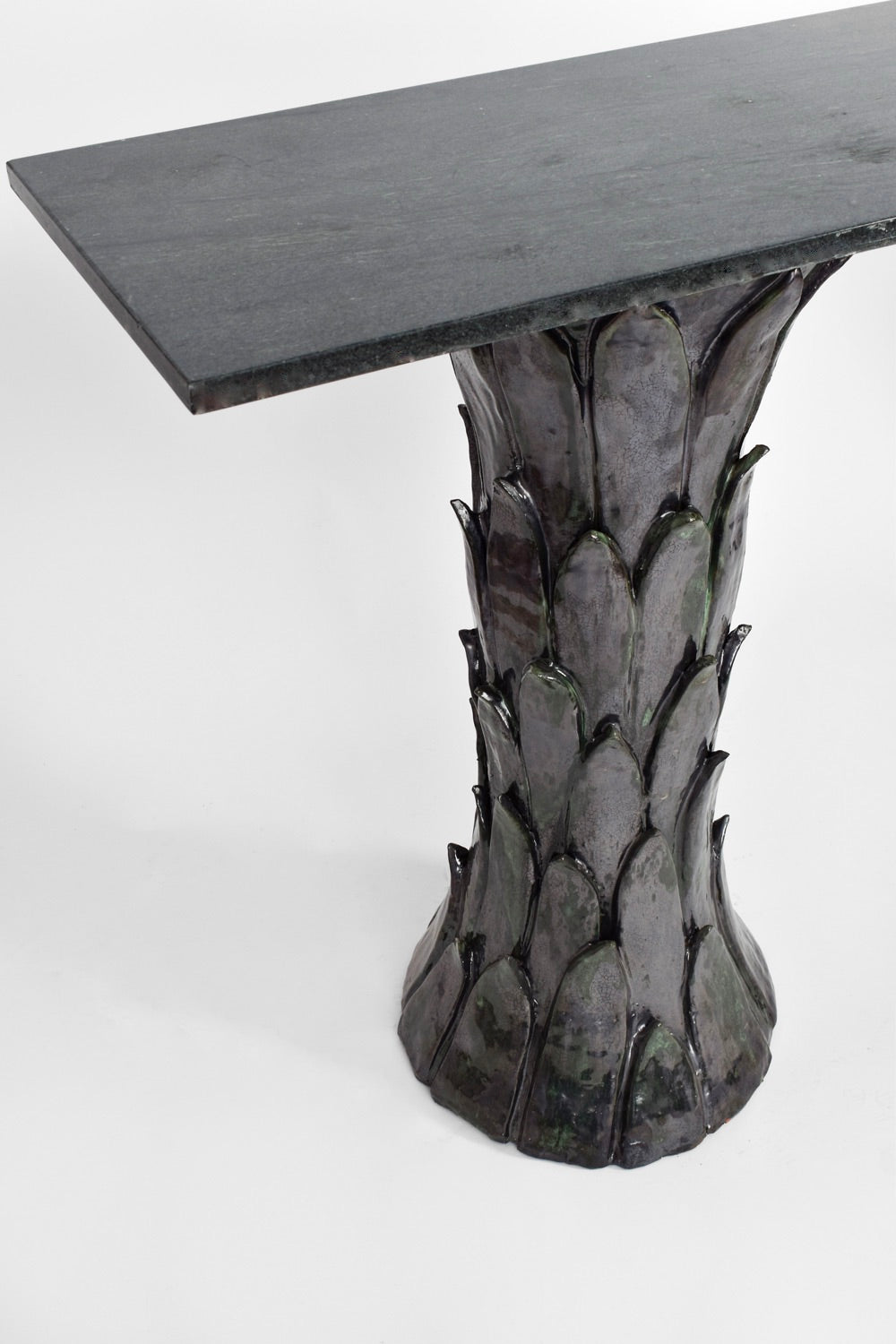 "Sintra" ceramic & marble console table, Barracuda edition.