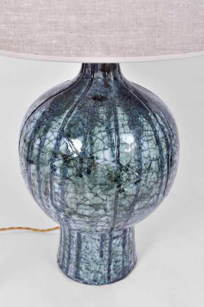 "Lanzarote" 42cm green & light blue lamp, Barracuda Edition.