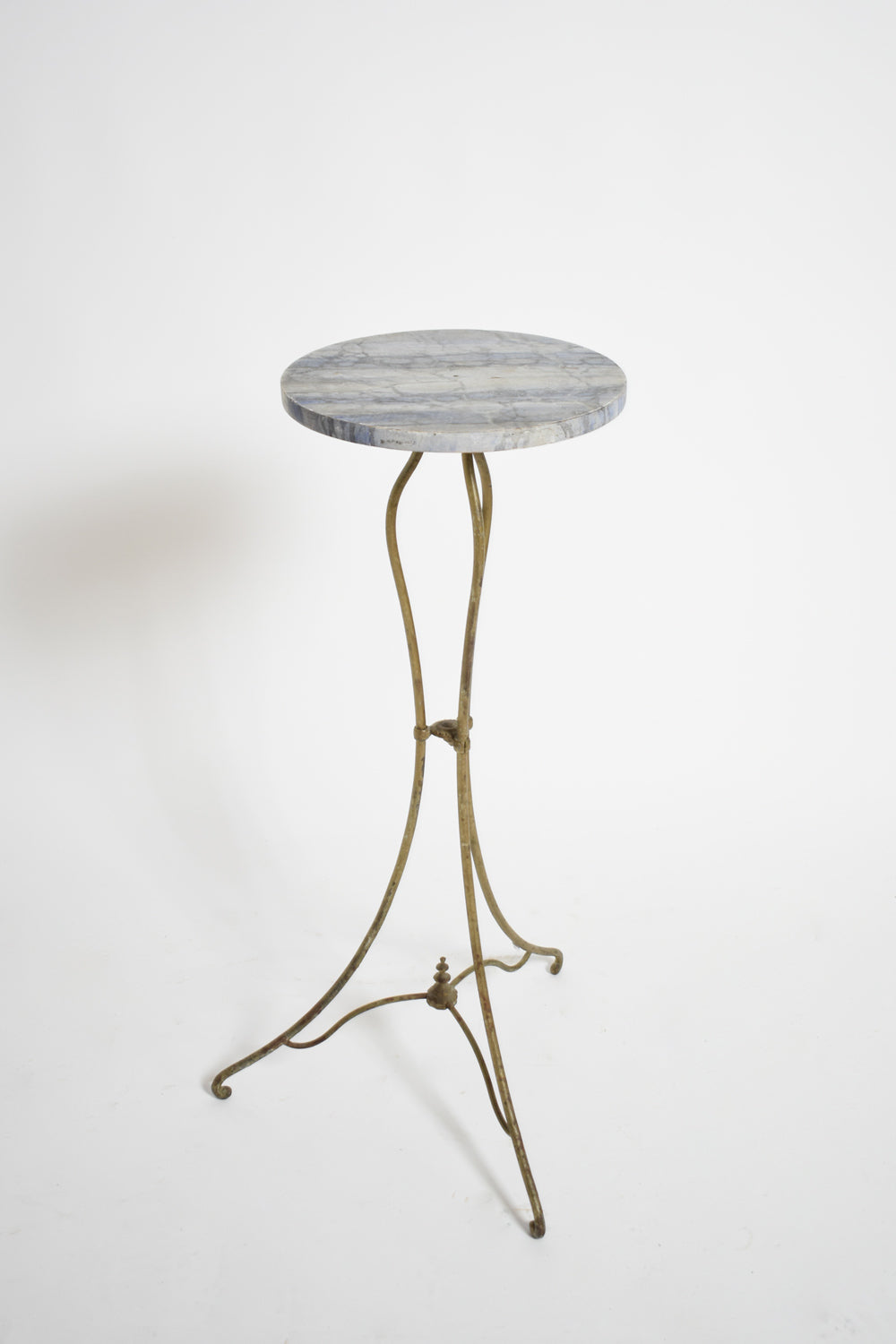Pair of wrought iron side table pedestals, 1940s.