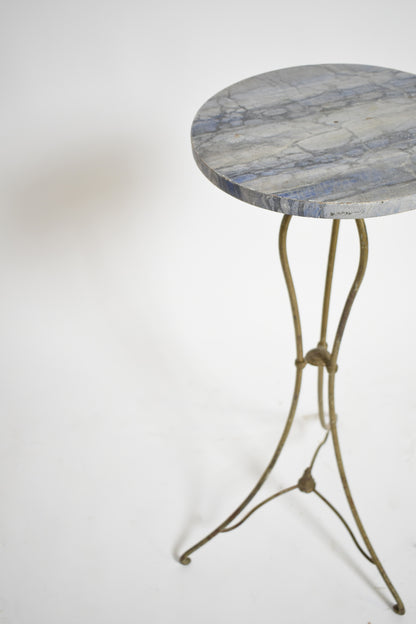 Pair of wrought iron side table pedestals, 1940s.