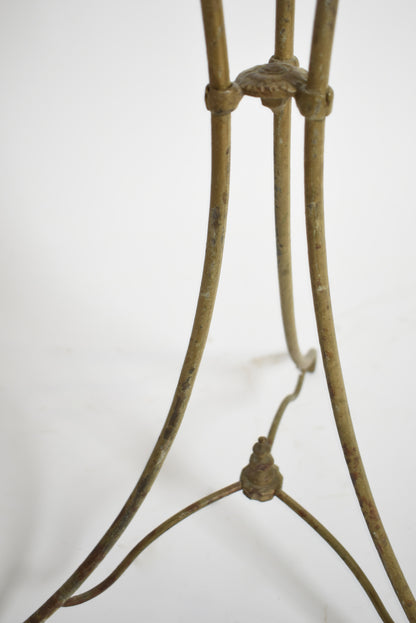 Pair of wrought iron side table pedestals, 1940s.