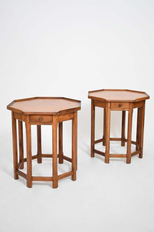 Pair of octogonal side tables, XIXth c.