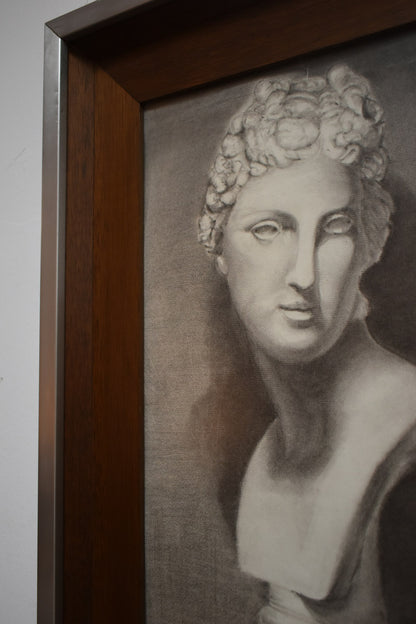Woman bust portrait drawing, 1970s.