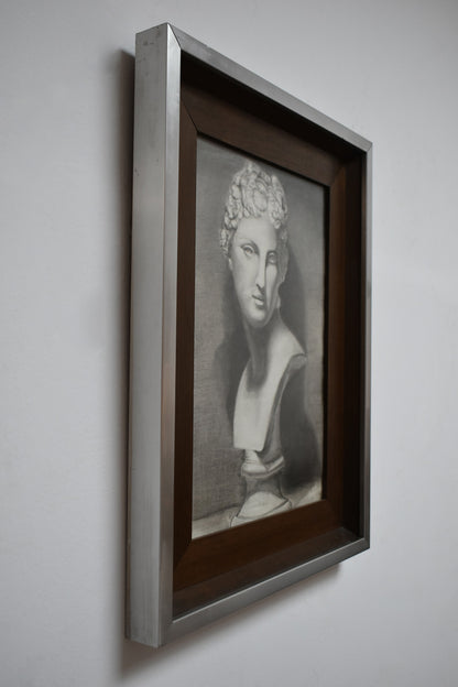 Woman bust portrait drawing, 1970s.