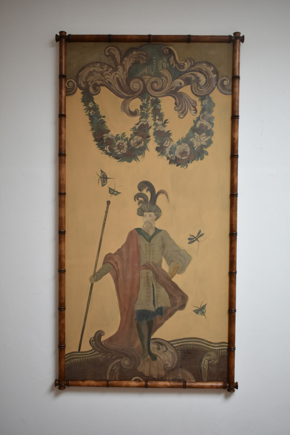 Pair of chinese style theatre decor portraits, 1920s.