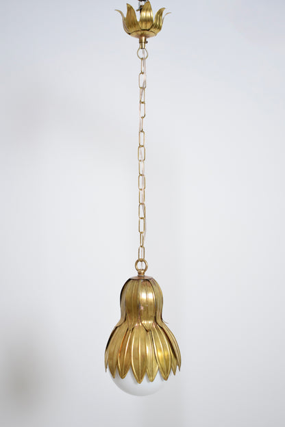 "Normandy" line 27cm brass finish pendant lamp, Barracuda edition.