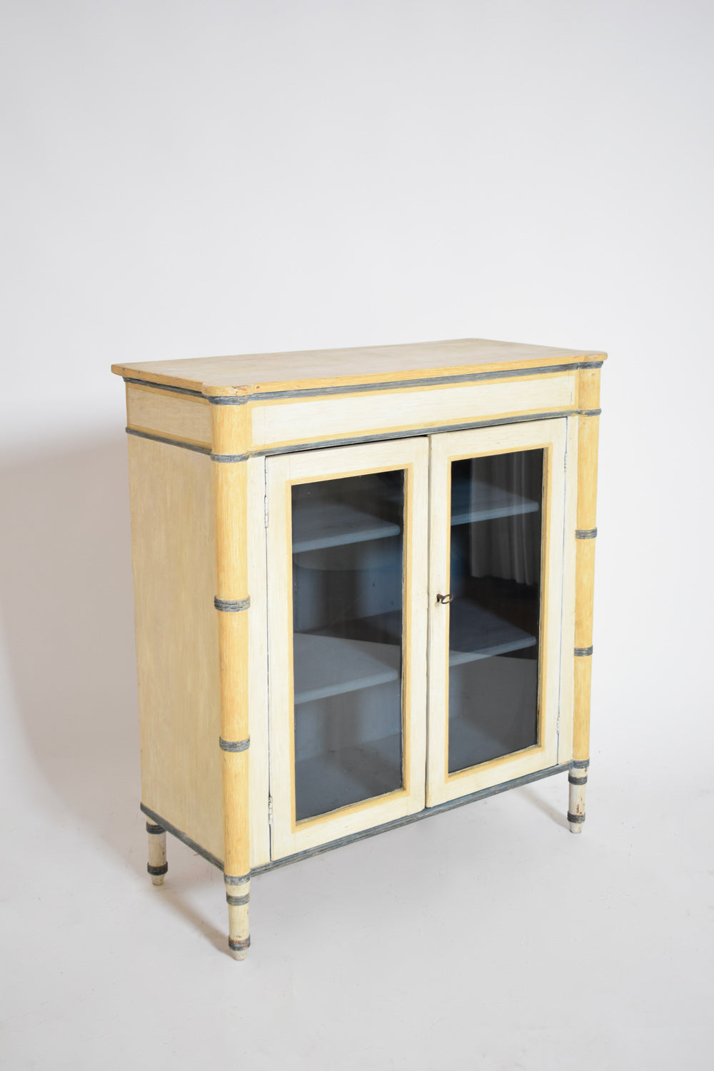 Faux bamboo painted cabinet, 1940s.