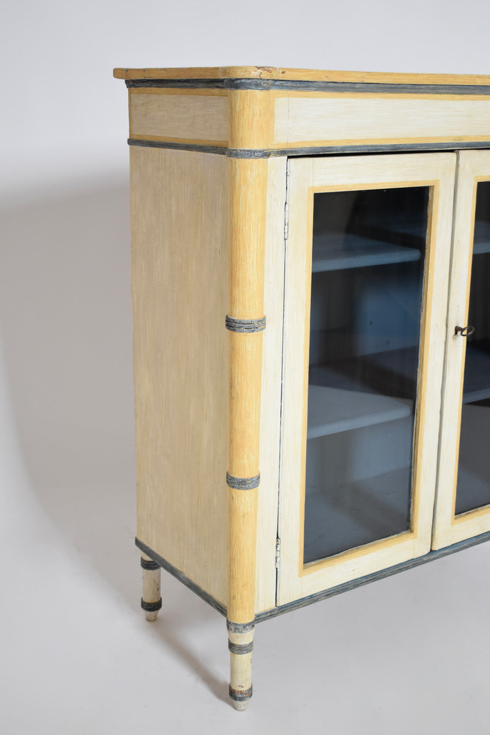 Faux bamboo painted cabinet, 1940s.