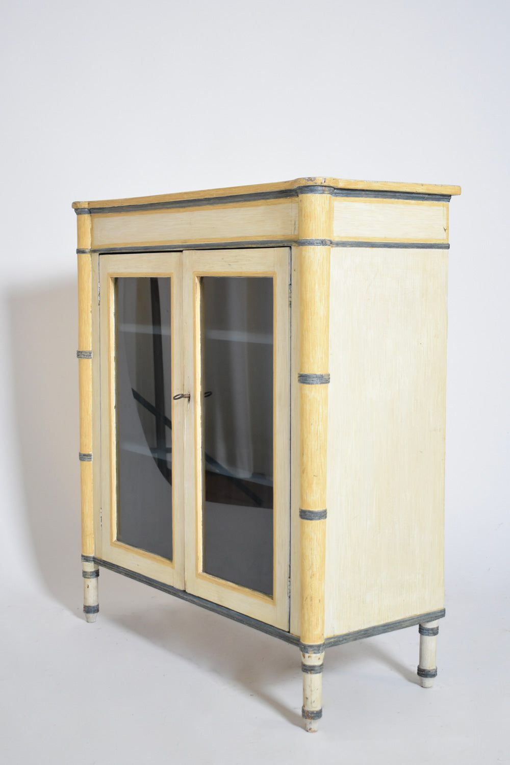 Faux bamboo painted cabinet, 1940s.