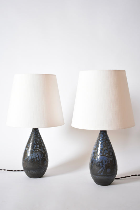 Pair of Primavera stoneware lamps, 1930s.
