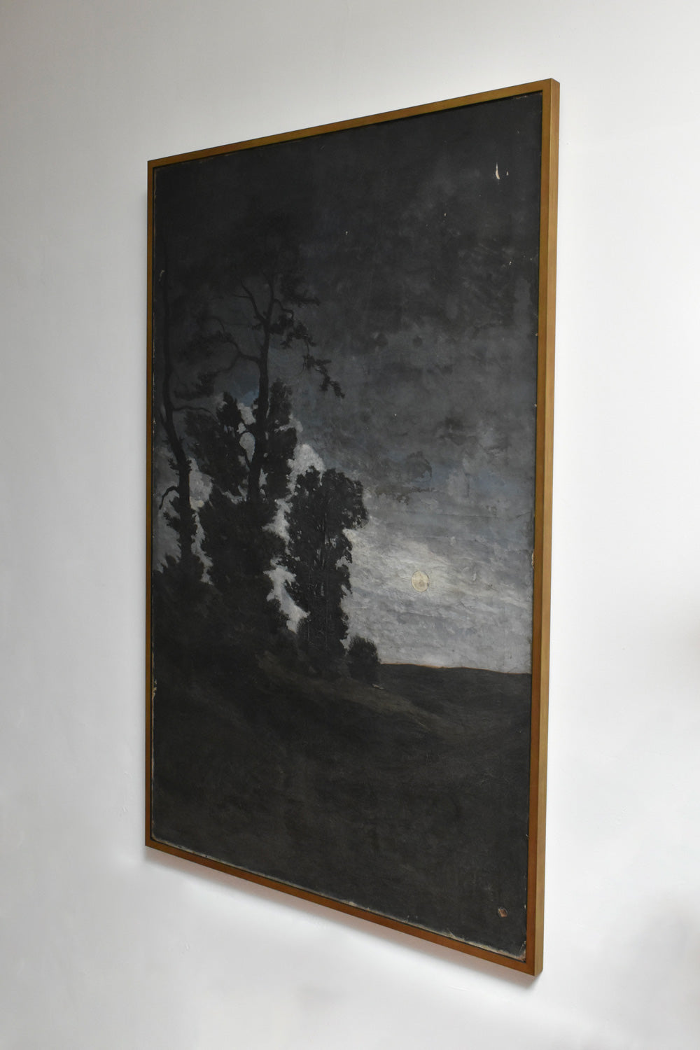 Landscape at twilight painting, XIXth c.