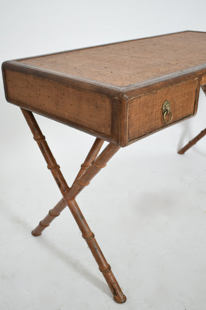 Jacques Adnet style table desk console, 1980s.