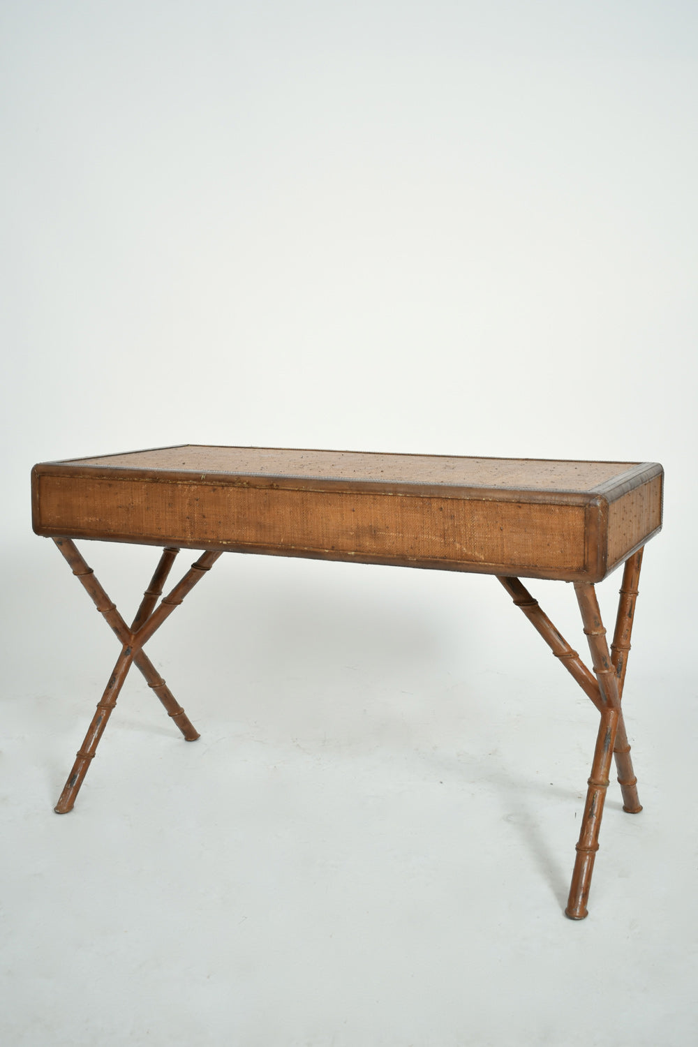 Jacques Adnet style table desk console, 1980s.