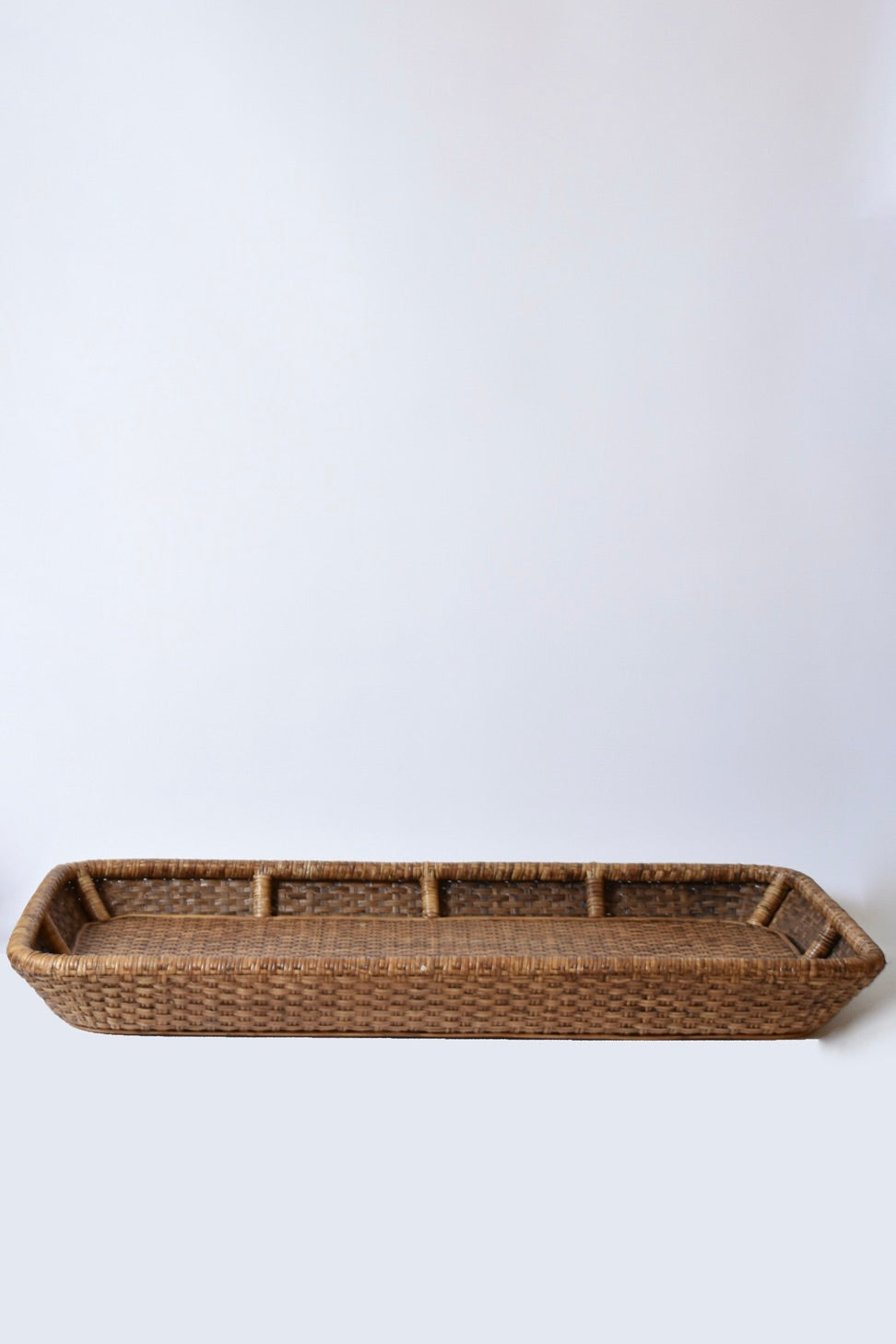 Giant wicker tray, 1970s.