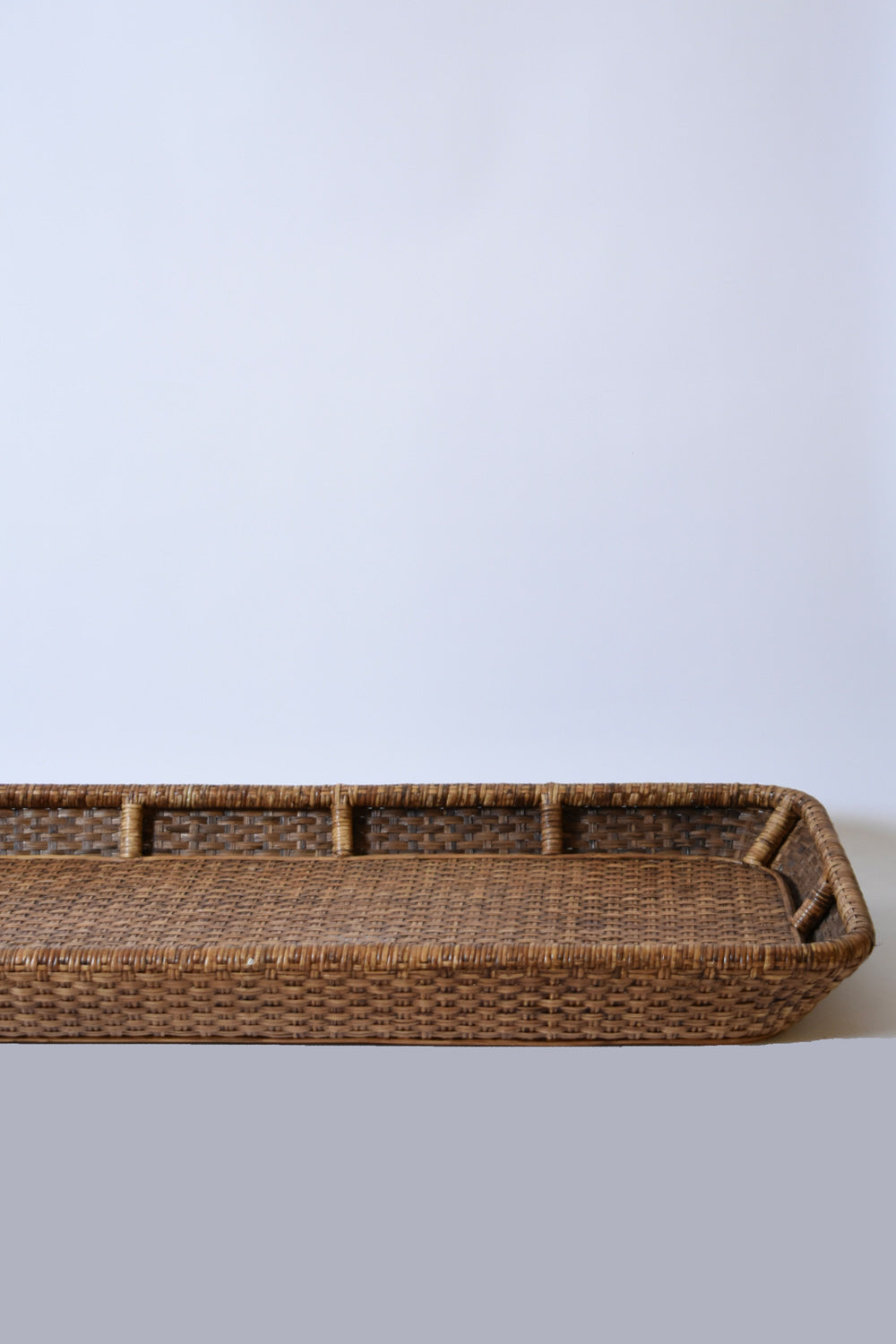 Giant wicker tray, 1970s.