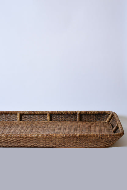 Giant wicker tray, 1970s.