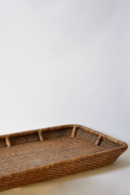 Giant wicker tray, 1970s.