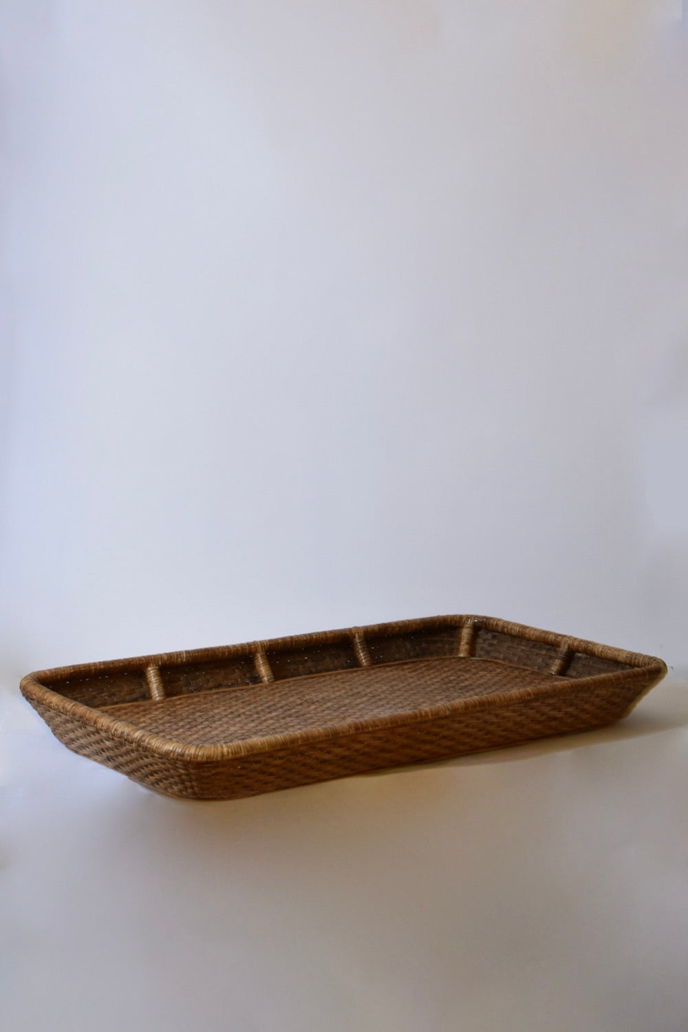 Giant wicker tray, 1970s.