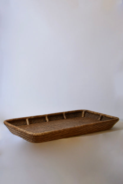 Giant wicker tray, 1970s.