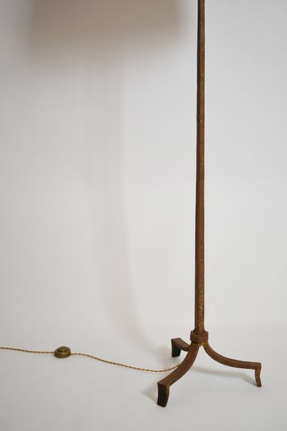 Ramsay tripod wrought iron floor lamp, 1960s.