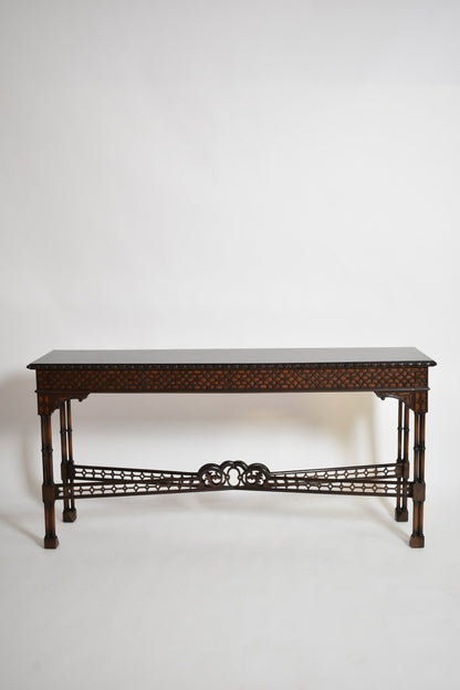 Chippendale carved wood console table, XIXth c.