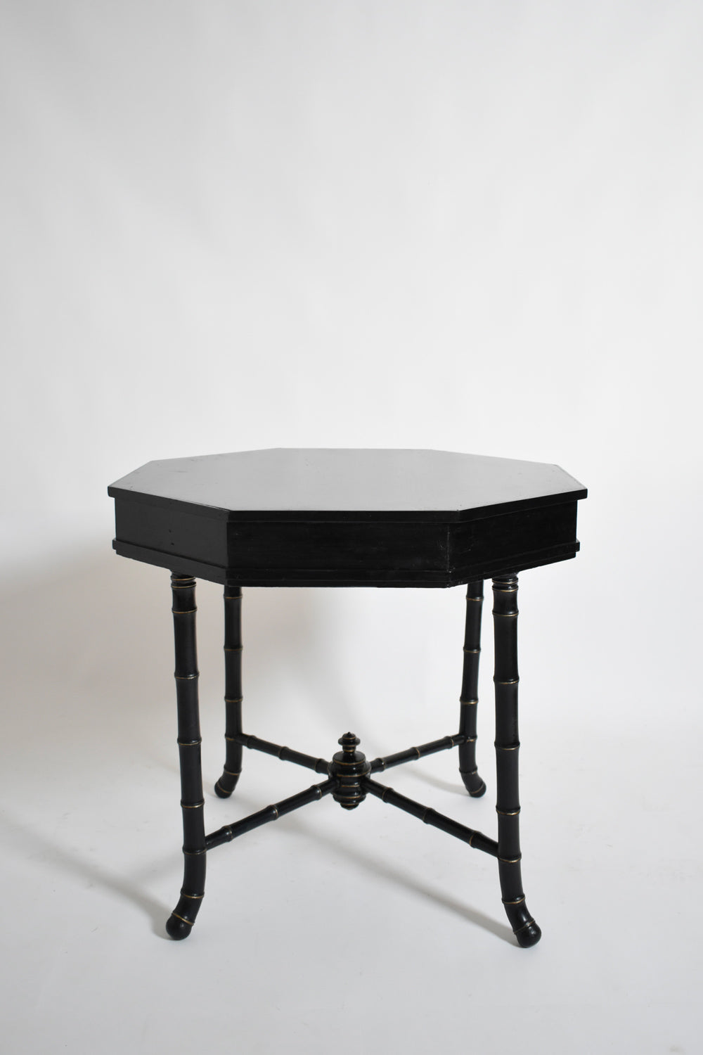 Faux bamboo octogonal table, 1910s.
