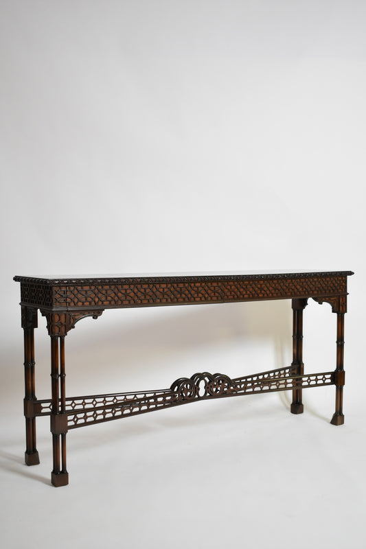 Chippendale carved wood console table, XIXth c.