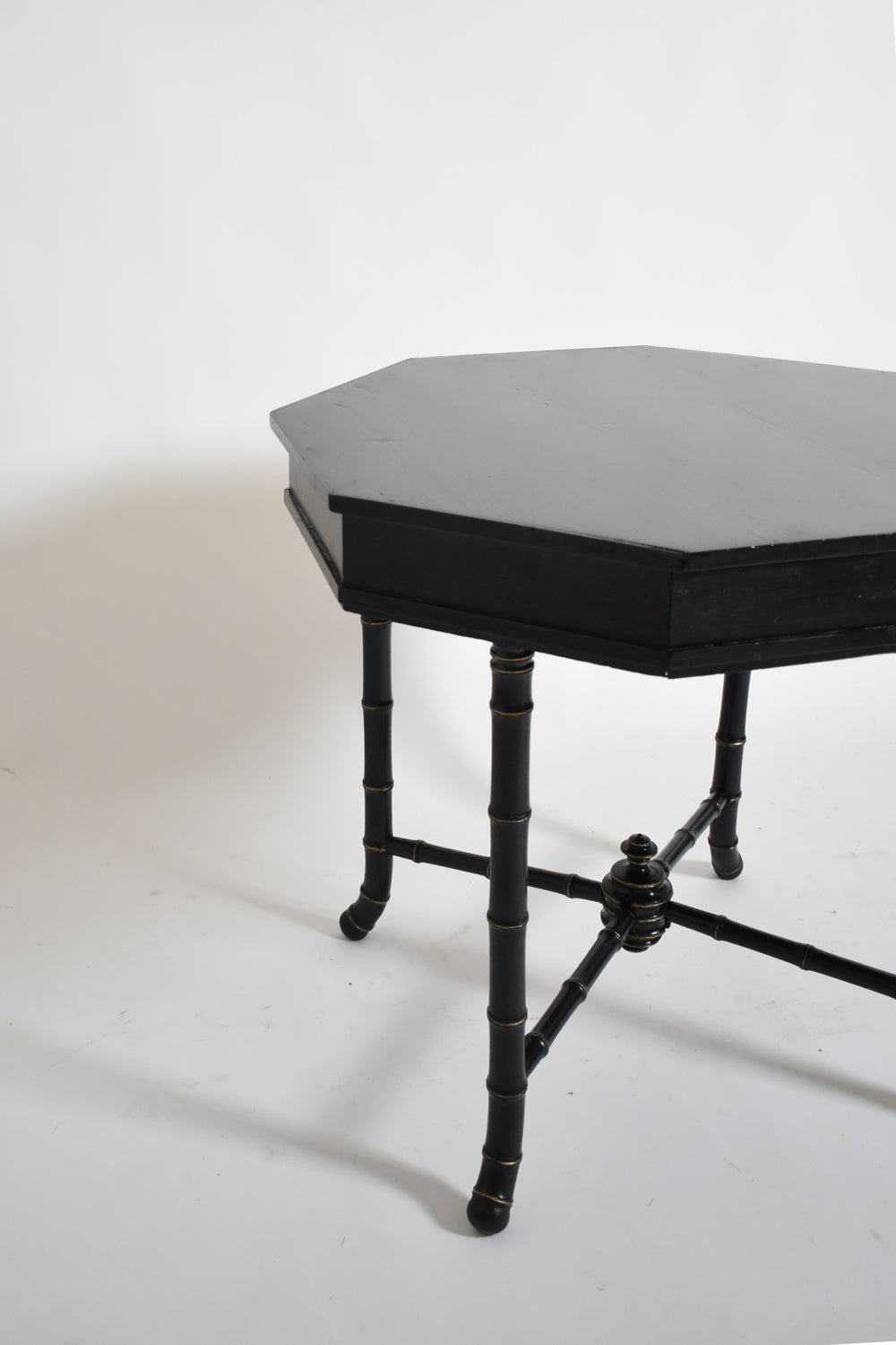 Faux bamboo octogonal table, 1910s.