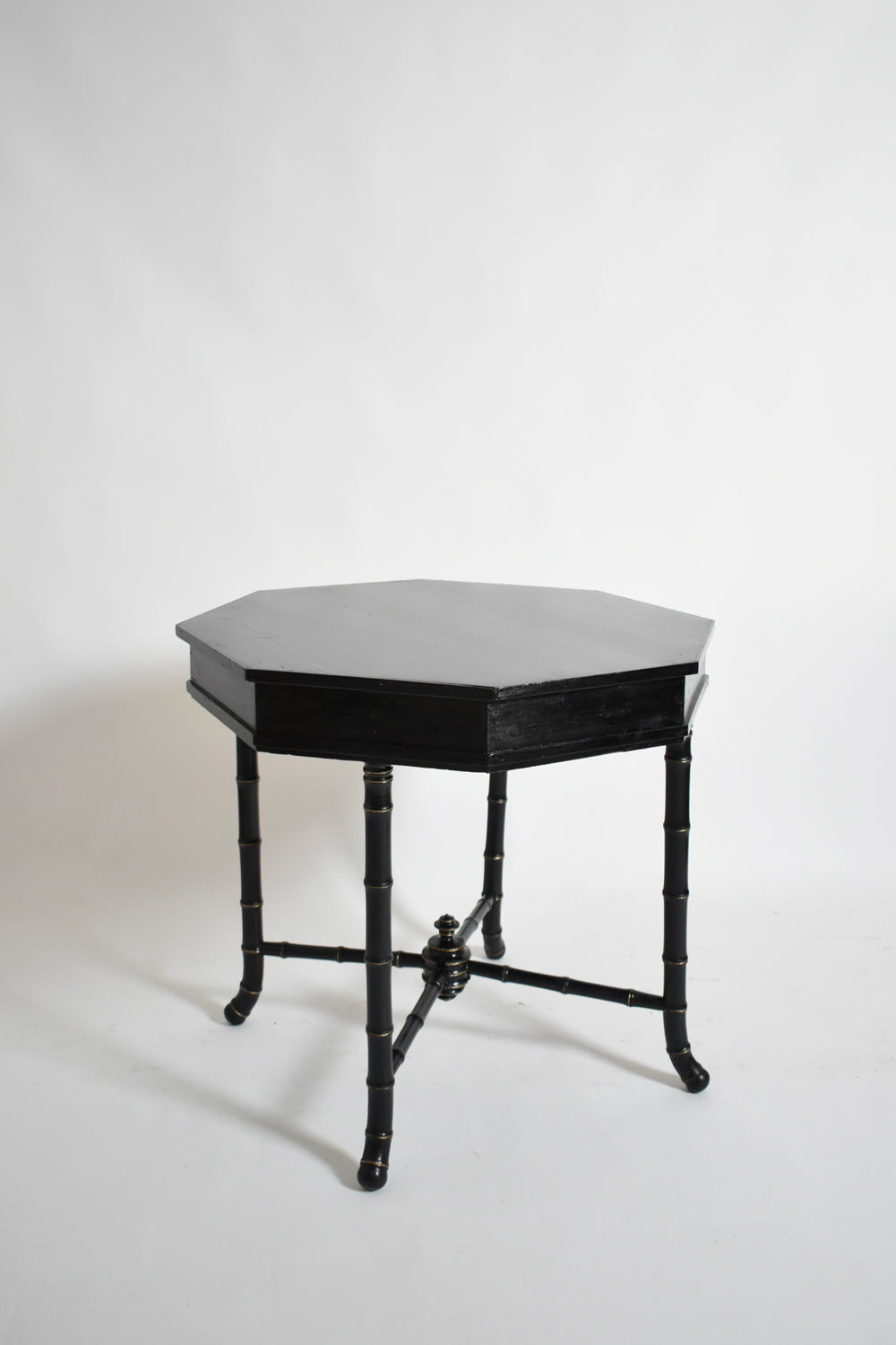 Faux bamboo octogonal table, 1910s.