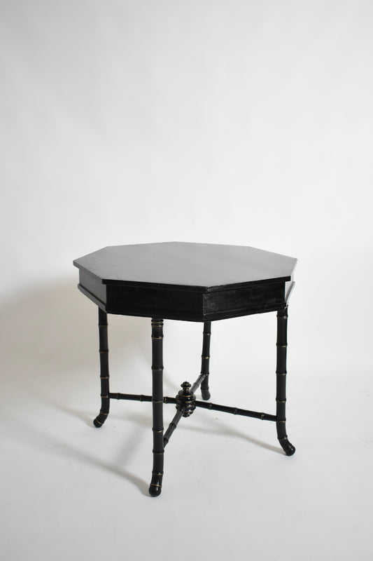 Faux bamboo octogonal table, 1910s.