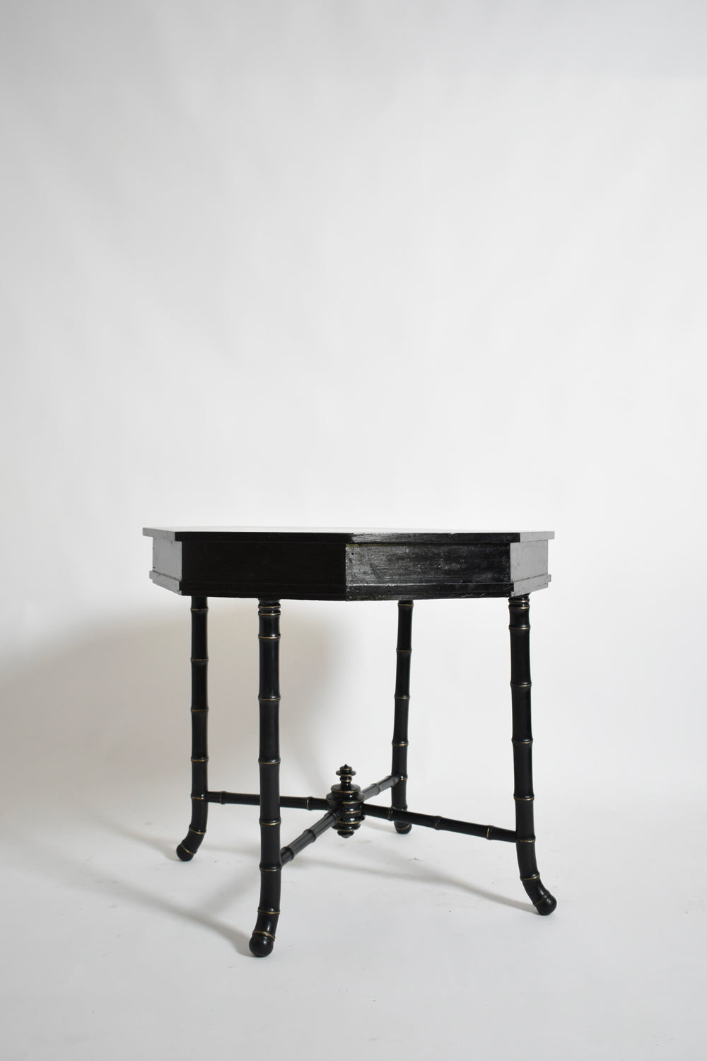 Faux bamboo octogonal table, 1910s.