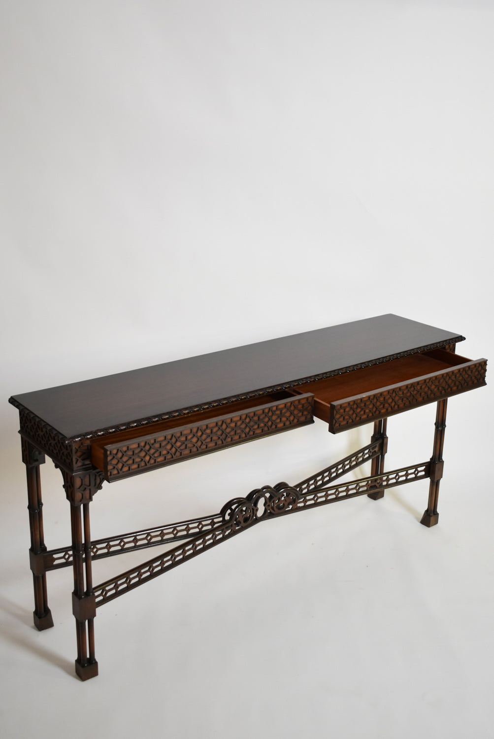 Chippendale carved wood console table, XIXth c.