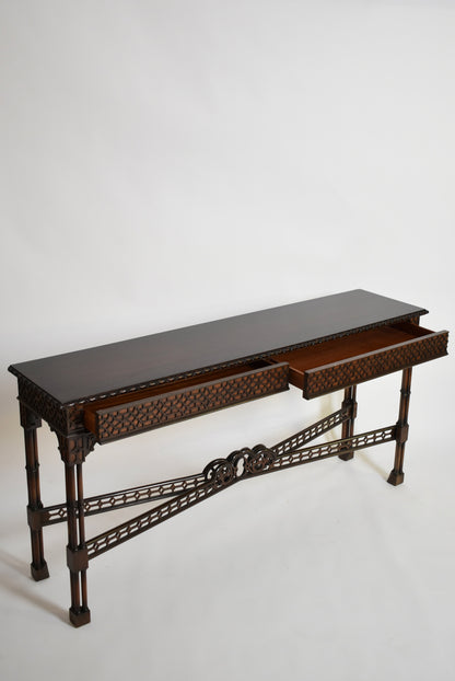 Chippendale carved wood console table, XIXth c.