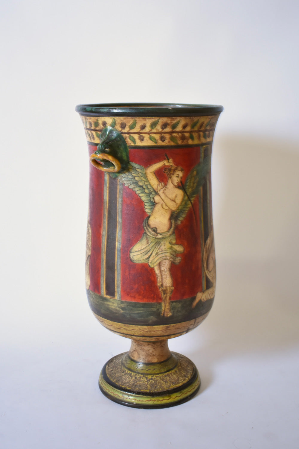 Neoclassical polychrome baluster vase, 1970s.