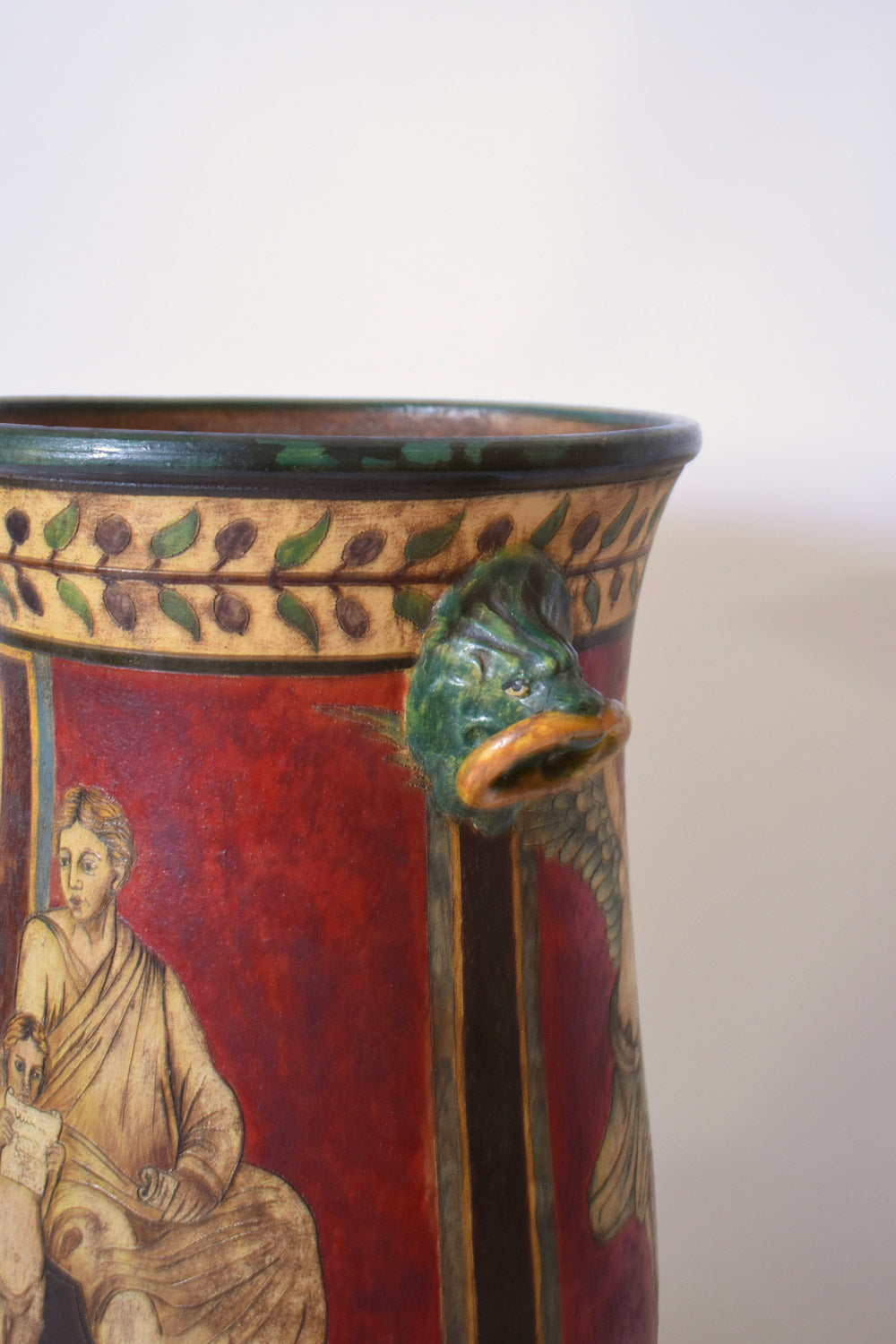 Neoclassical polychrome baluster vase, 1970s.