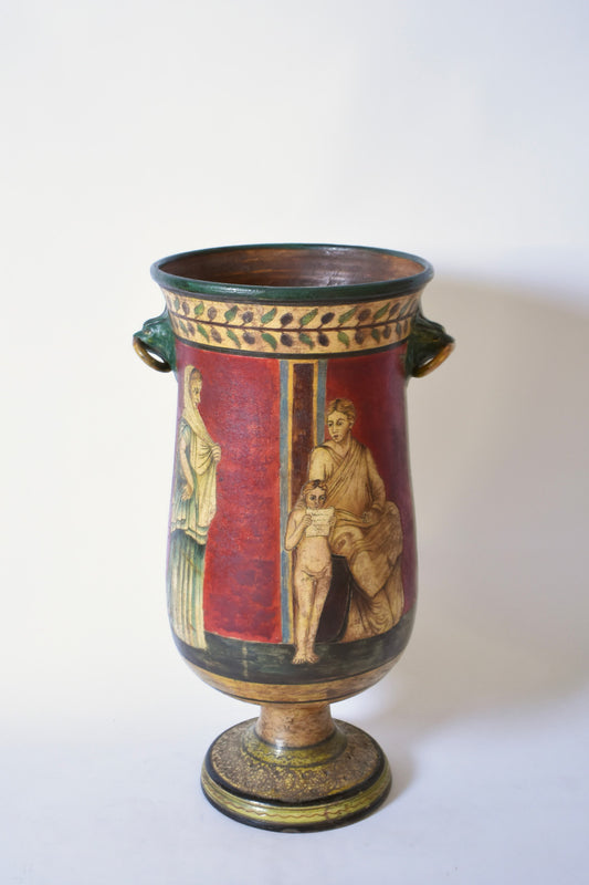 Neoclassical polychrome baluster vase, 1970s.