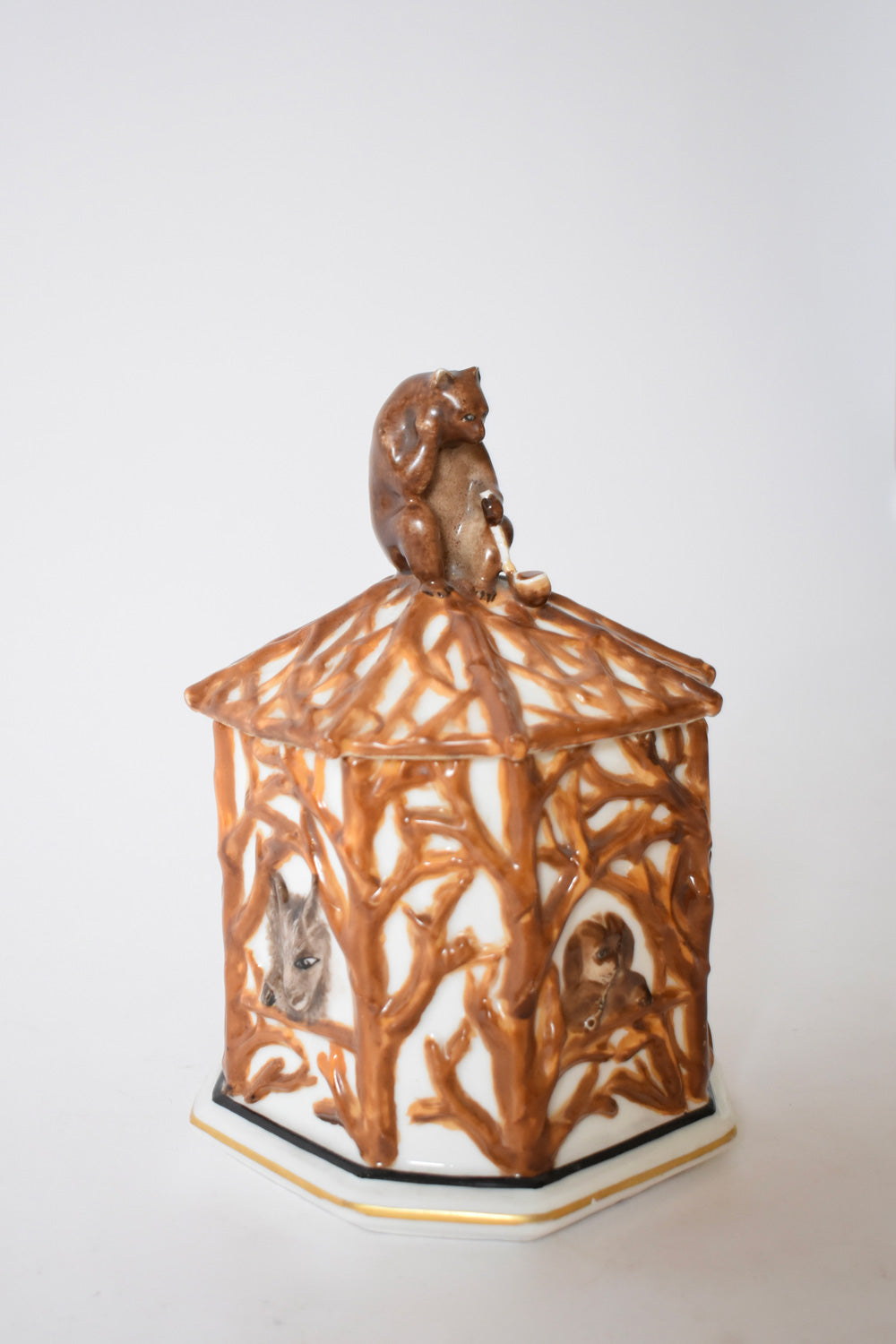 Tobacco box with forest animals, 1910s.