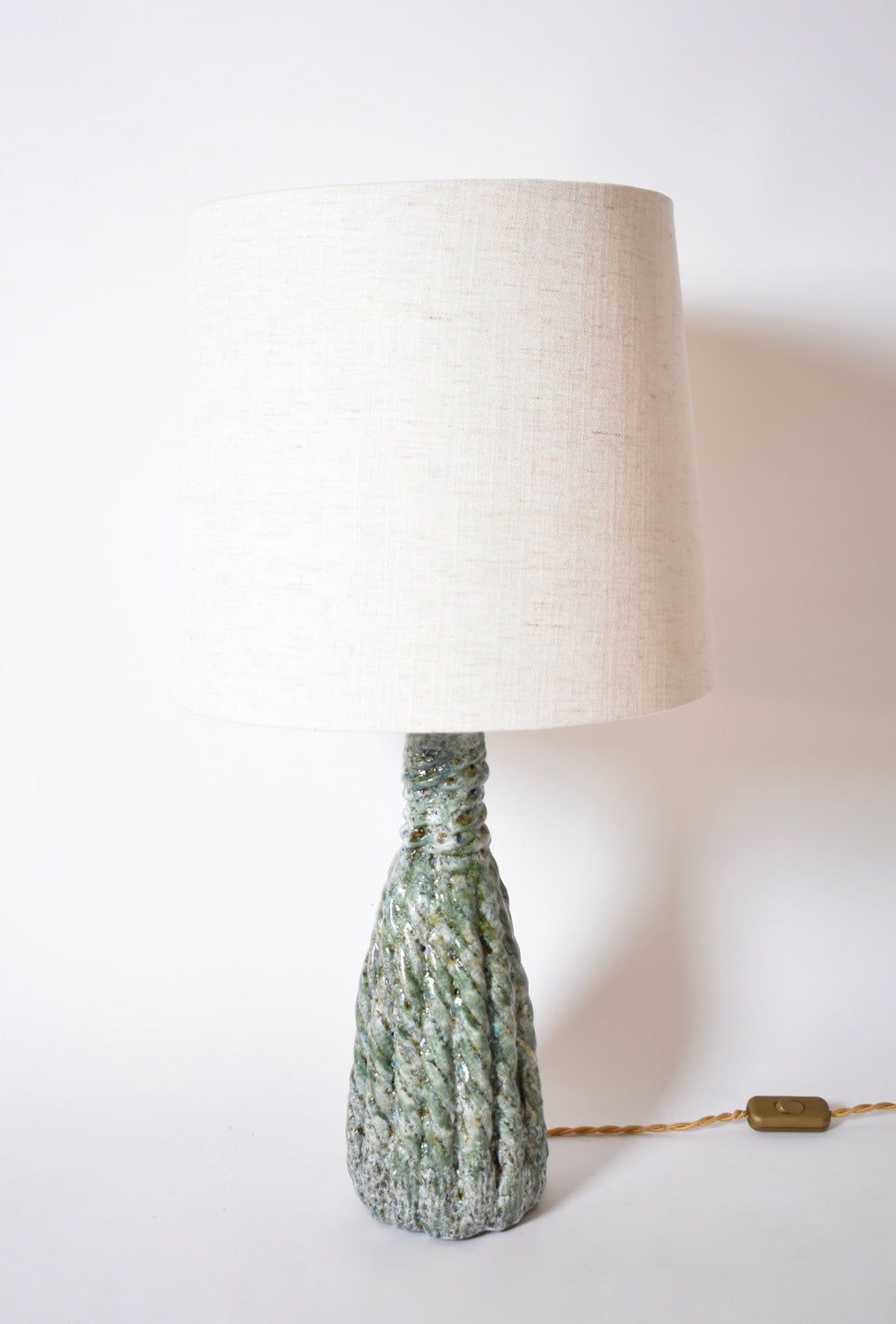"Villandry" 32cm light blue honey ceramic lamp, Barracuda edition.