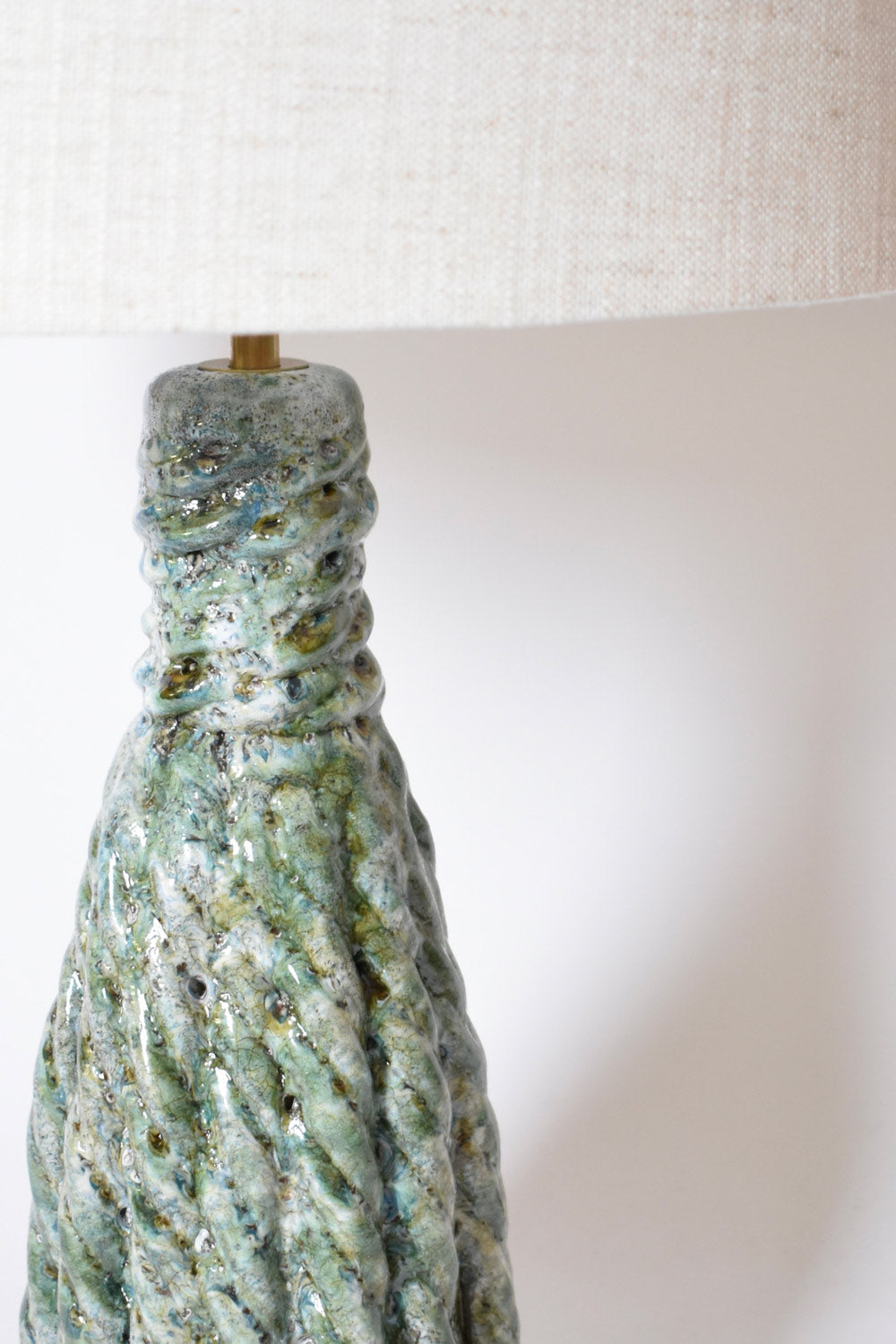 "Villandry" 32cm light blue honey ceramic lamp, Barracuda edition.