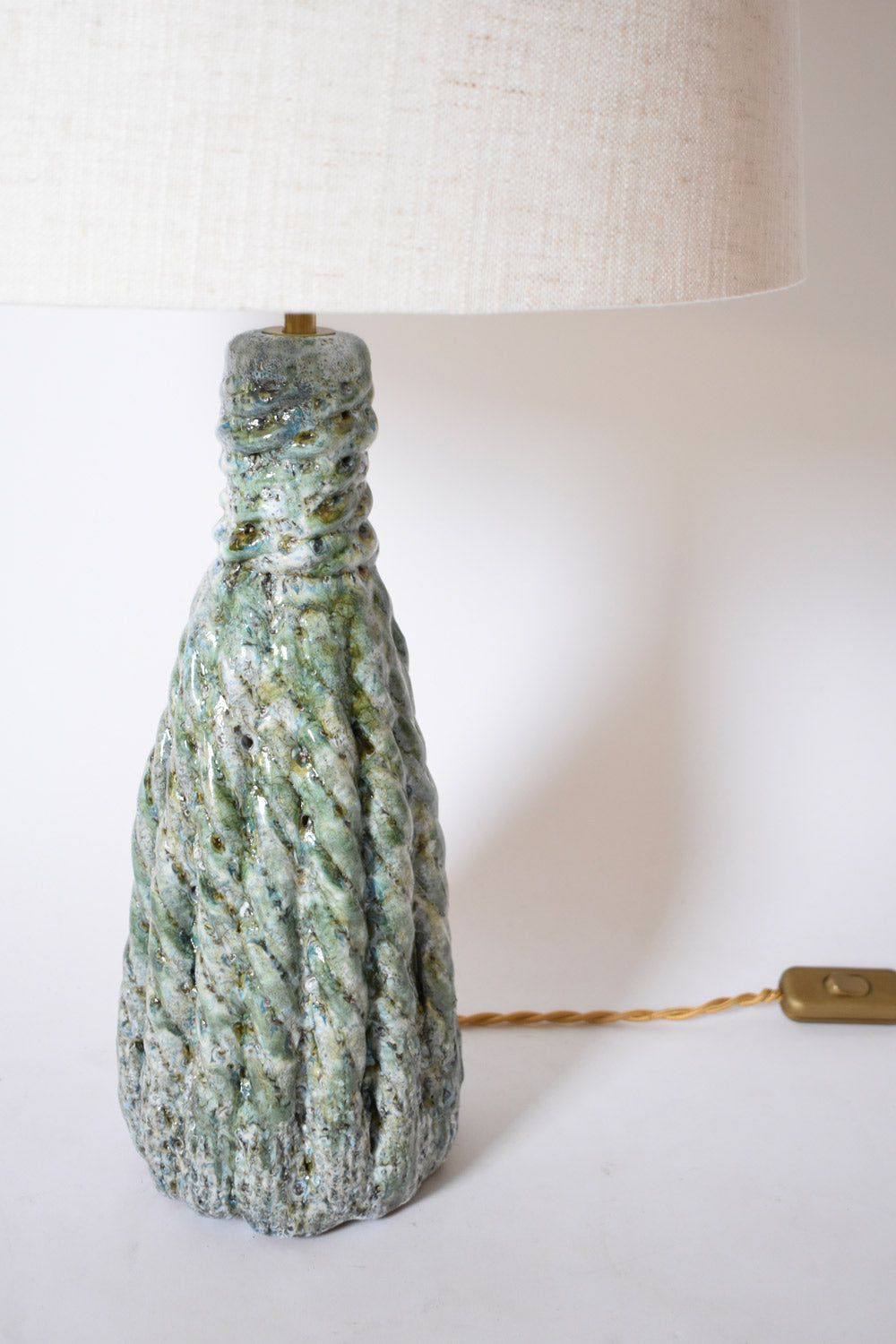 "Villandry" 32cm light blue honey ceramic lamp, Barracuda edition.