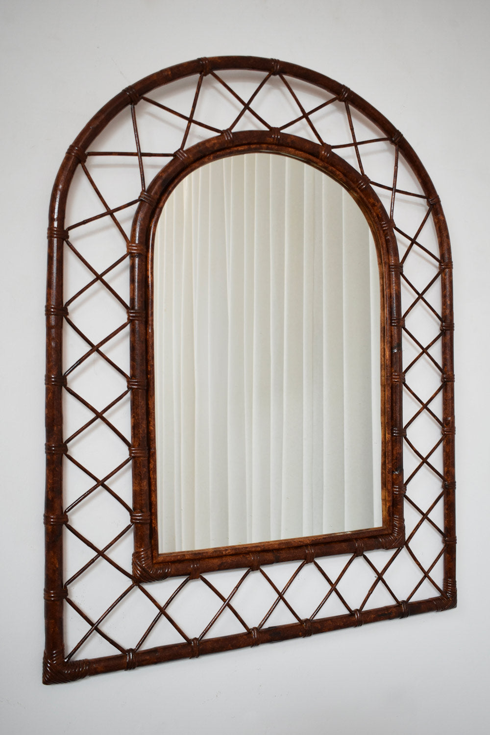Rattan arch mirror, 1970s.