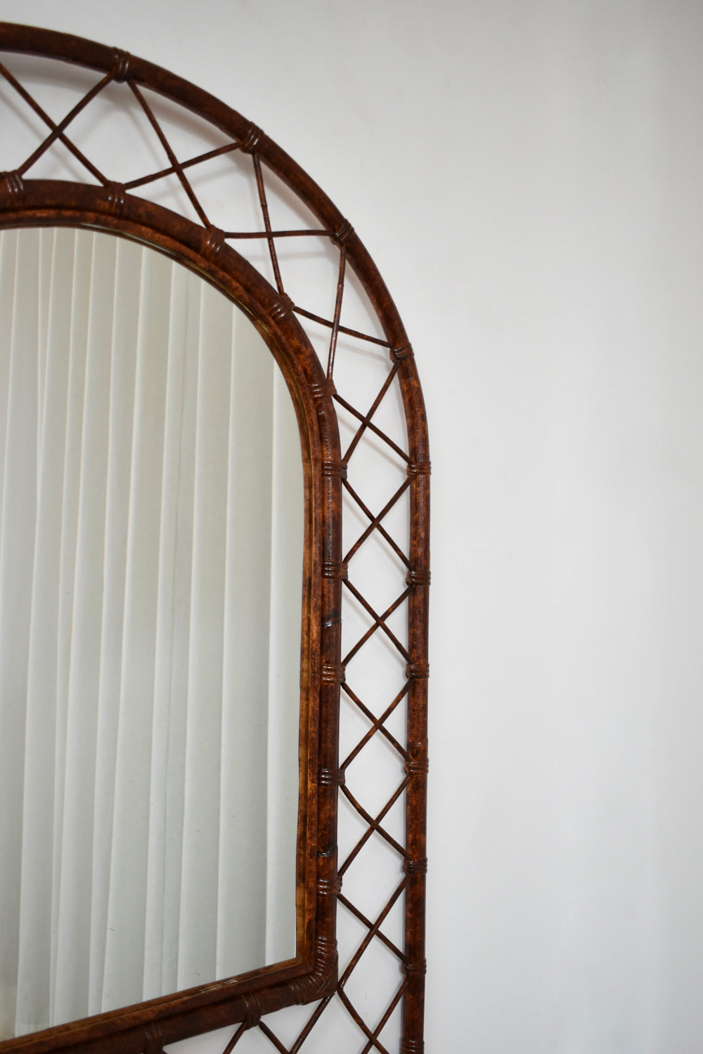 Rattan arch mirror, 1970s.