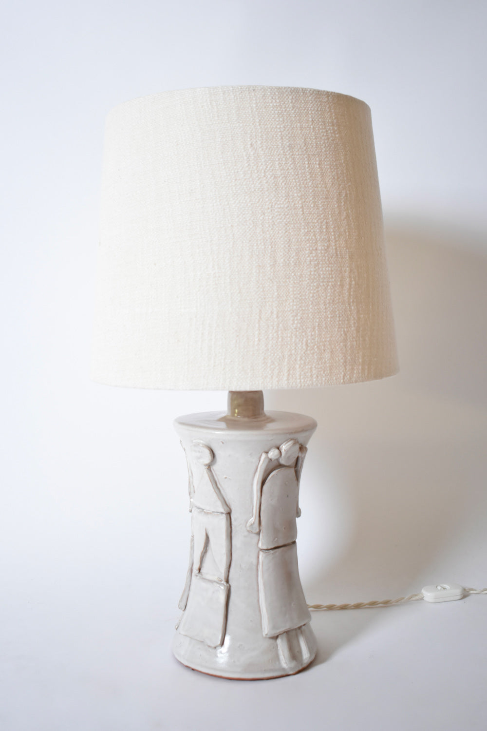 "Kasaï" Avignon off white ceramic lamp 32cm, Barracuda Edition.
