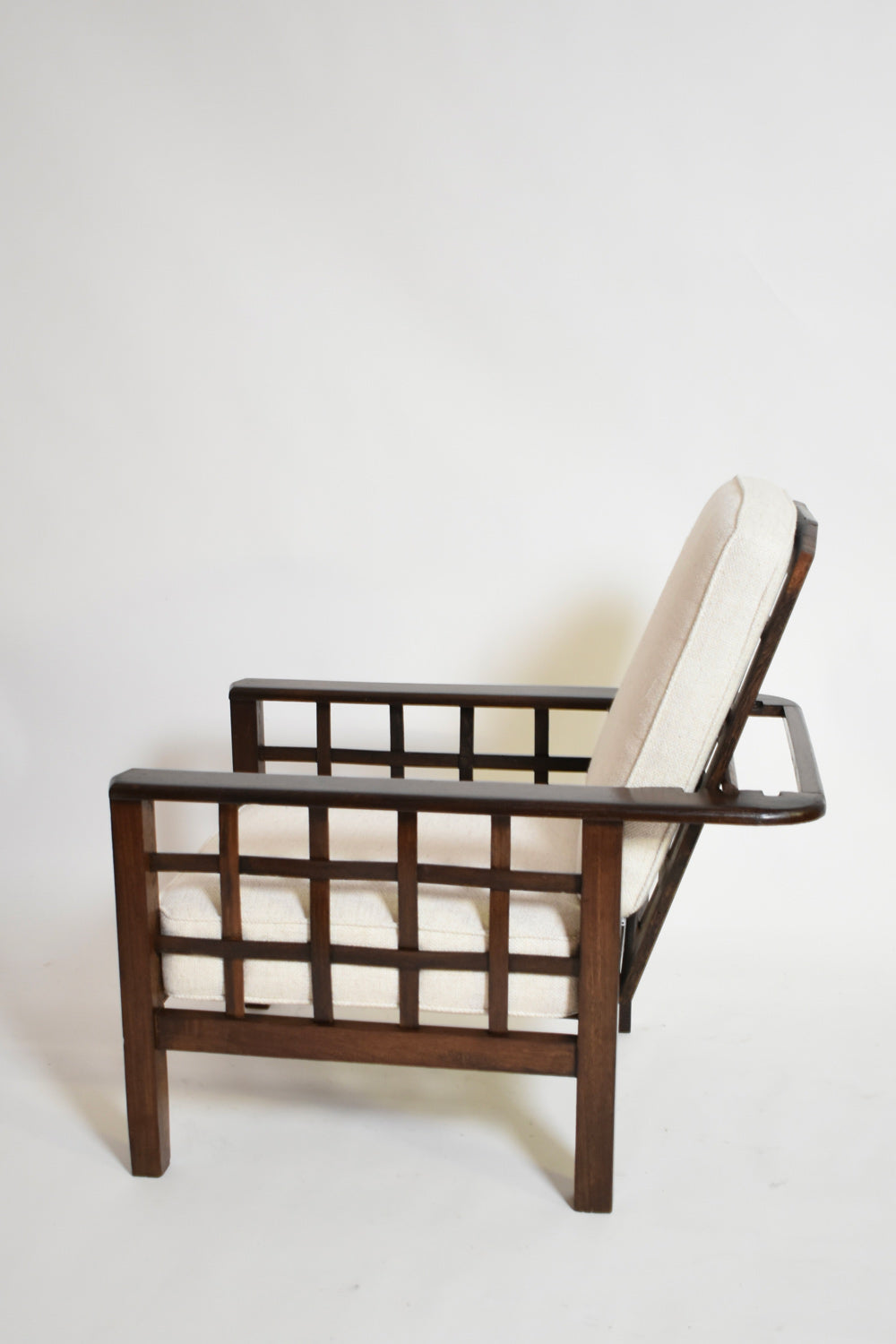 Pair of large Francis Jourdain style reclinable armchairs, 1930s.