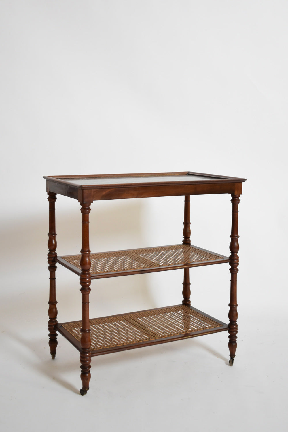 Wood canning and marble rolling trolley table, XIXth c.
