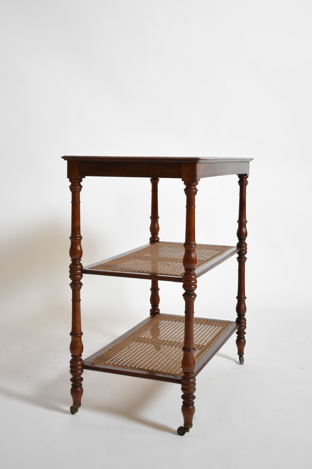Wood canning and marble rolling trolley table, XIXth c.
