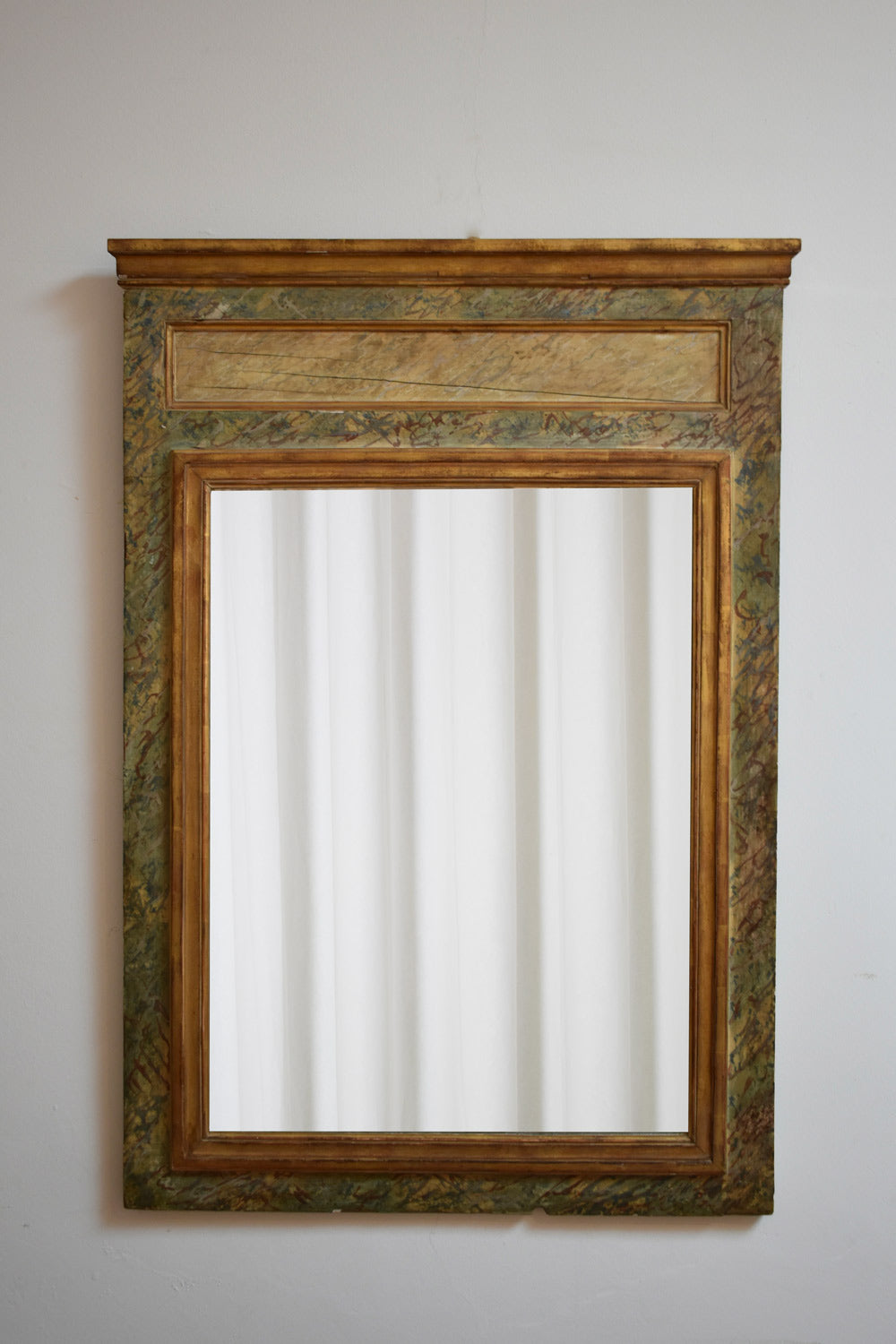 Marble trompe l'oeil mirror, 1940s.