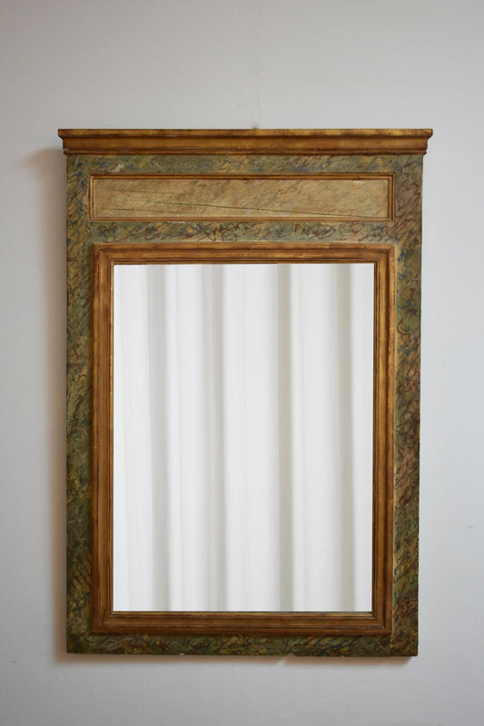 Marble trompe l'oeil mirror, 1940s.