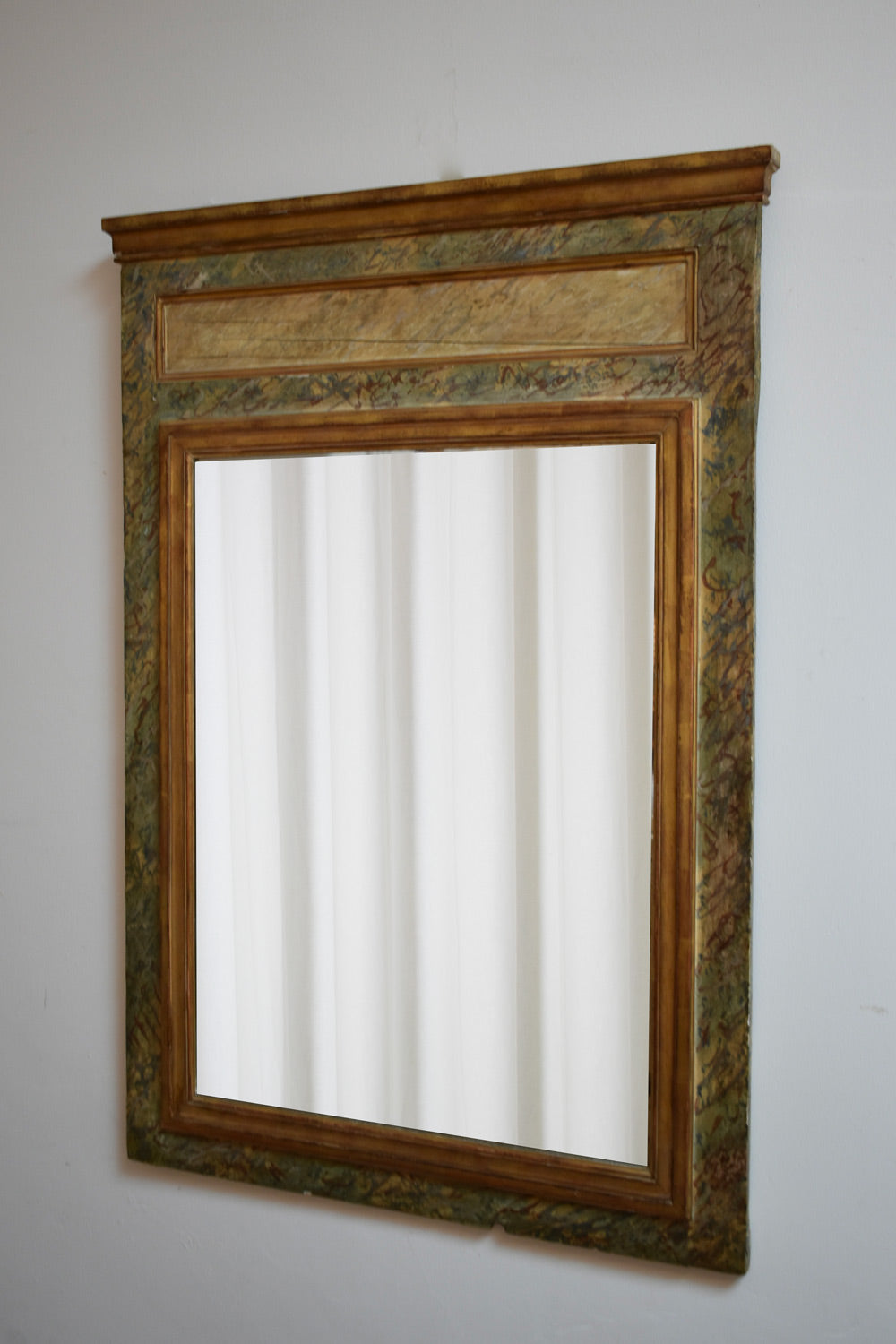 Marble trompe l'oeil mirror, 1940s.